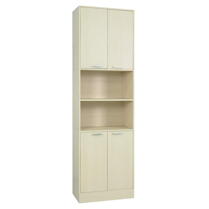 Costway 75" Tall Bathroom Storage Cabinet with 4 Doors & 2 Open - See Details