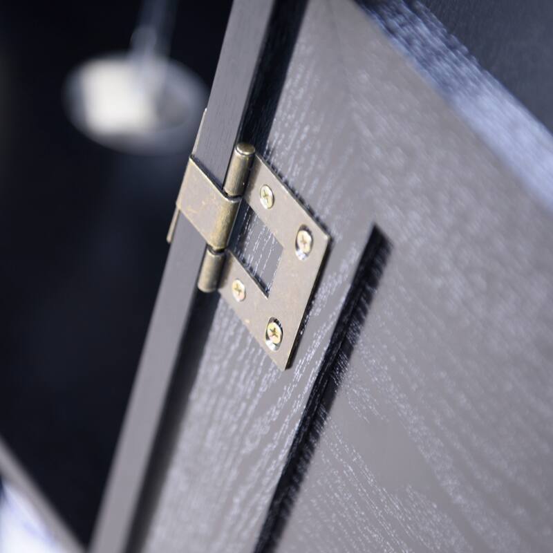 Sideboard Cabinet with 3 Mirrored Acrylic Doors, Multifunctional Wood Storage Cabinet, Accent Cabinet with Adjustable Shelves