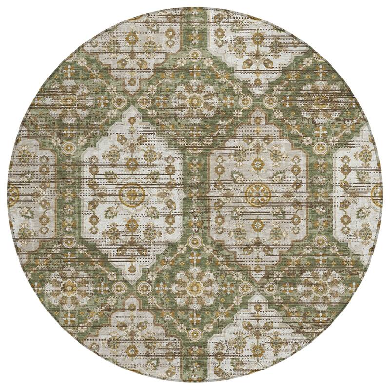 Machine Washable Indoor/ Outdoor Traditional Kiowa Chantille Rug