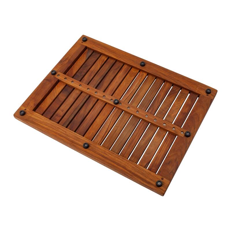 Nordic Style Teak Wood Oiled Framed Shower and Bath Mat 23.6" x 17.7"