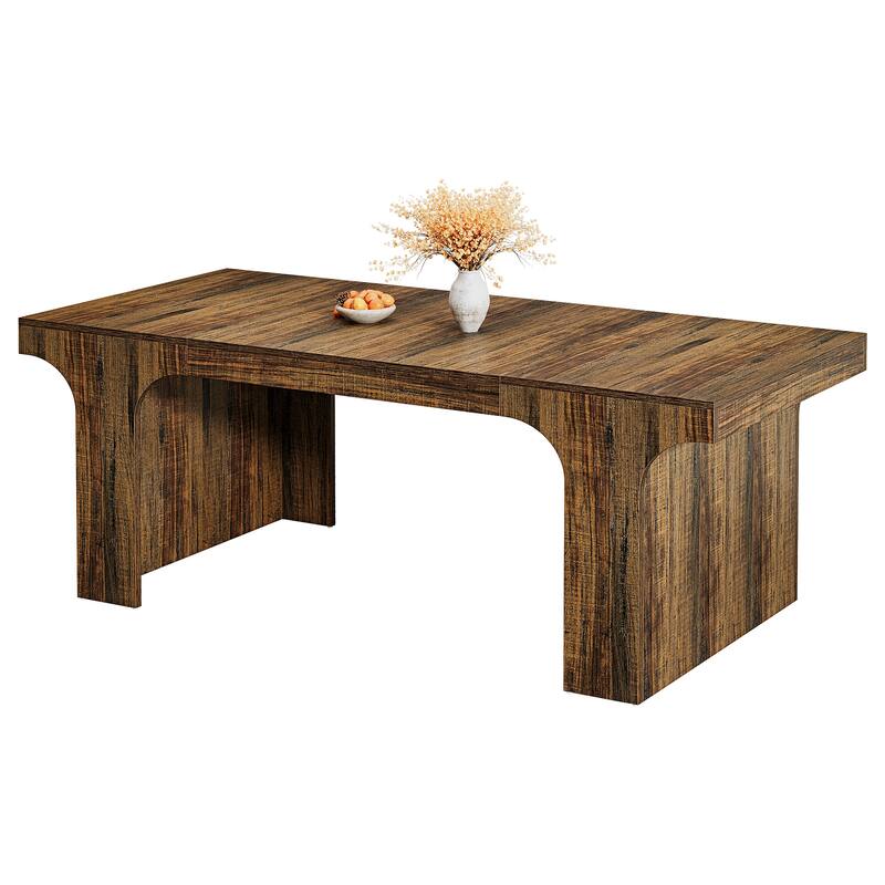 71" Large Wood Dining Table, Rectangular Kitchen Table, Dinner Accent Gathering Table