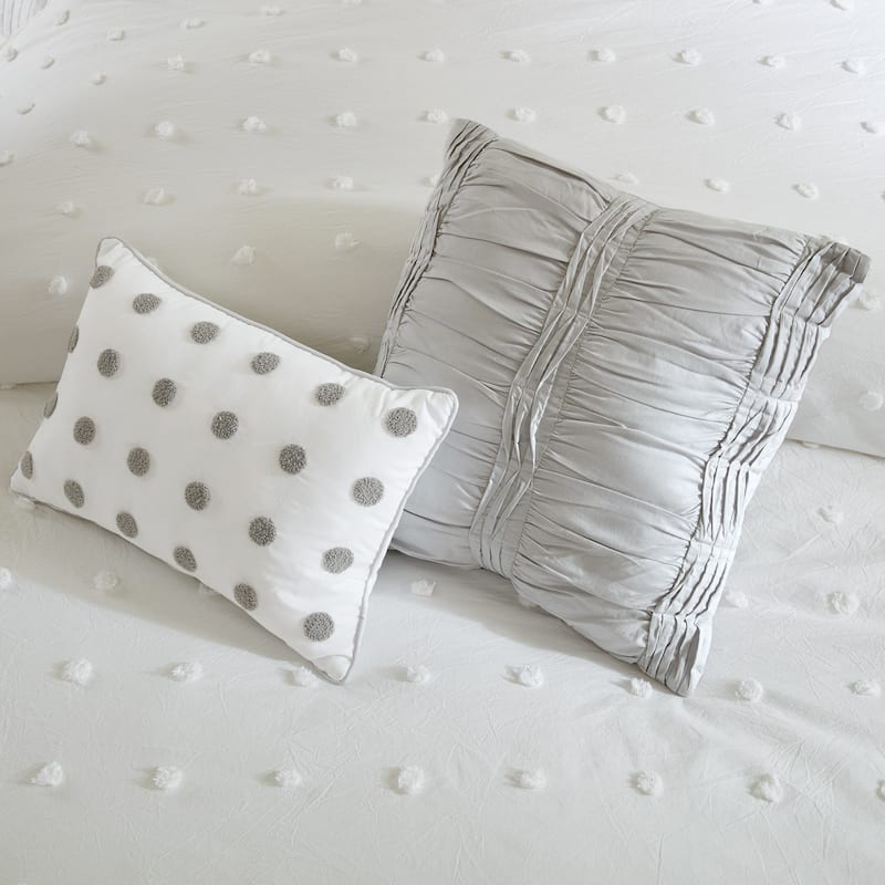Intelligent Design Maize Cotton Jacquard Comforter Set with Euro Shams and Throw Pillows
