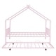 preview thumbnail 64 of 87, Metal House Bed with Trundle and Roof for Kids, Boys and Girls, Bedroom
