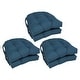 preview thumbnail 33 of 59, 16-inch U-Shaped Indoor Twill Chair Cushions (Set of 2, 4, or 6) - 16" x 16" Set of 6 - Indigo