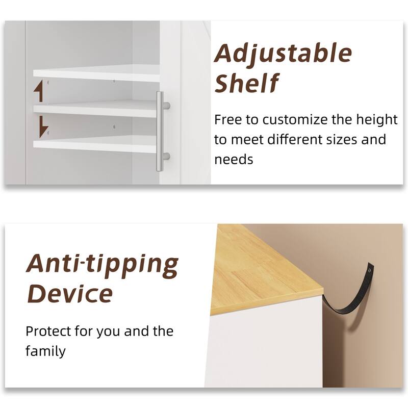 Futzca Sideboard Buffet Cabinet, Kitchen Storage Cabinet