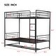 preview thumbnail 24 of 34, Metal Bunk Bed with Bottom Shelf and Full-Length Guardrails, Converts to Two Beds