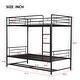 preview thumbnail 18 of 24, Twin Over Twin Metal Bunk Bed with Shelf and Guardrails,White
