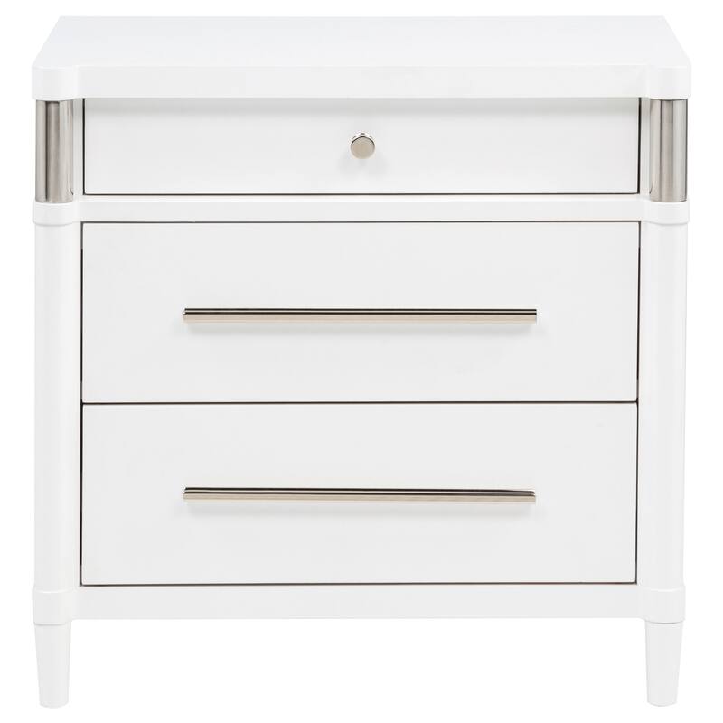 Gracemont 3-drawer Bedroom Nightstand Bedside Table White