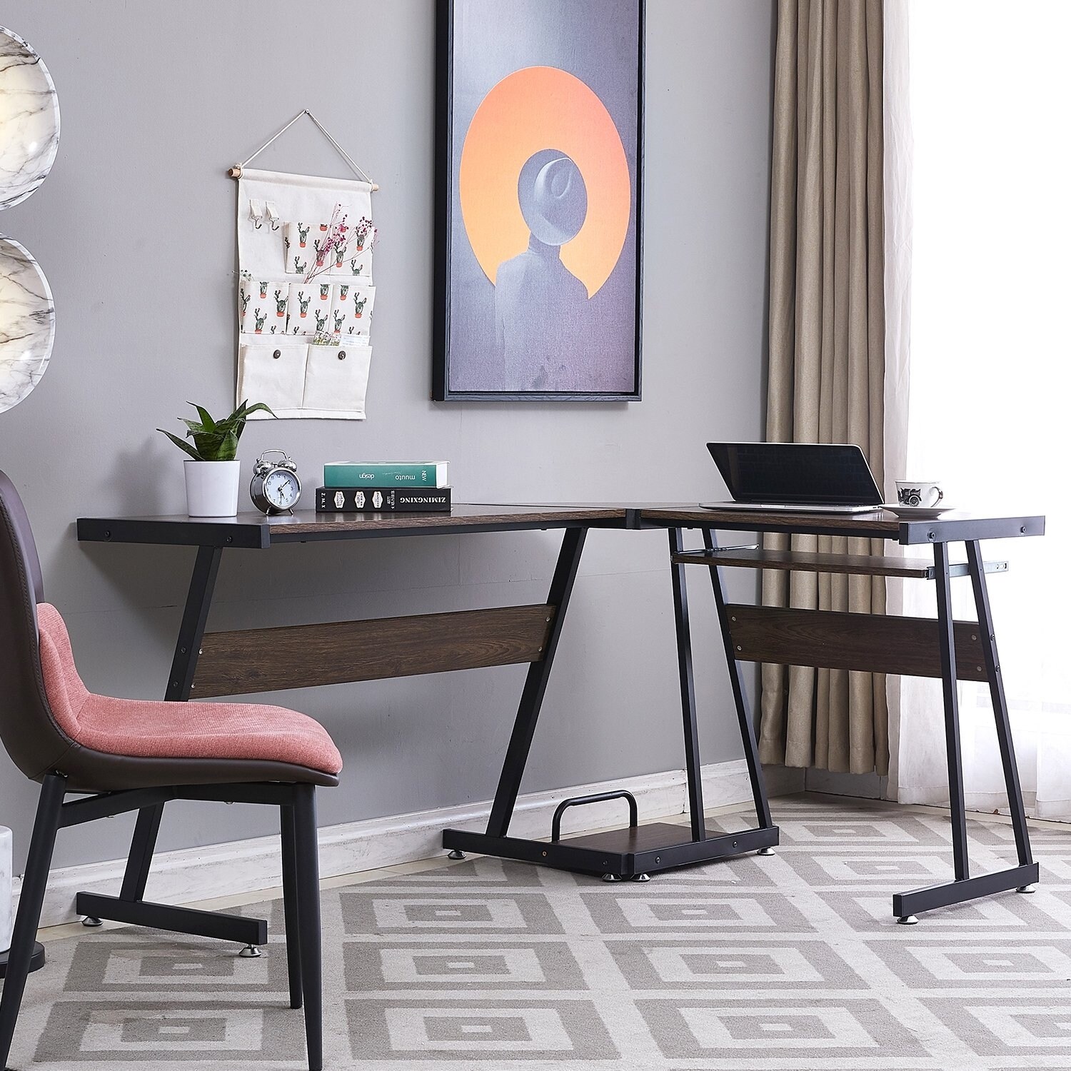 Reversible Brown Gaming Desk Corner Desk Modern L Shaped Desk Computer Desk For Home Office Overstock 30600189