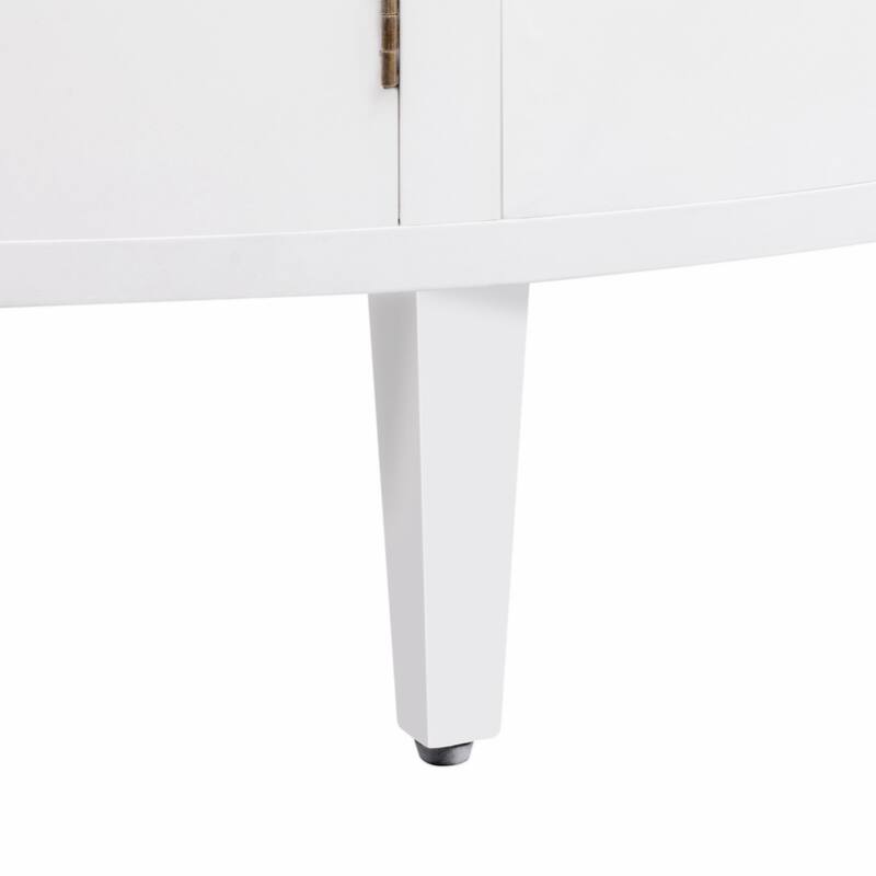 Curved Design Storage Cabinet made of Fraxinus Mandschuric Solid Wood Veneer