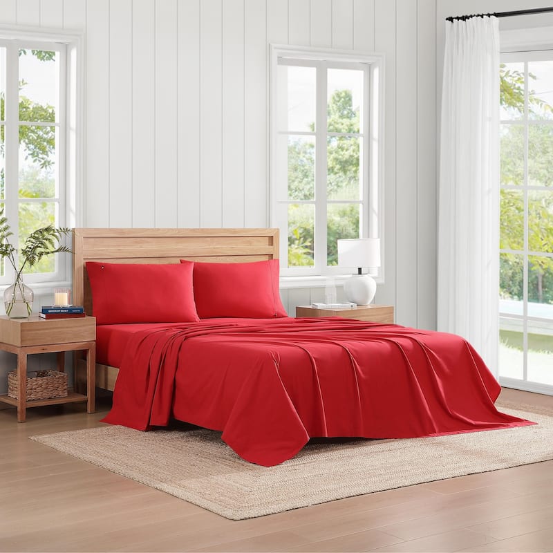 Tommy Hilfiger Solid Percale Cotton Sheet Set
