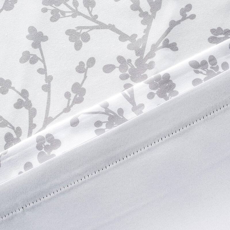 DriftAway Sarah Floral Tree Branch Pattern Blackout Window Curtain Grommet 2 Layer