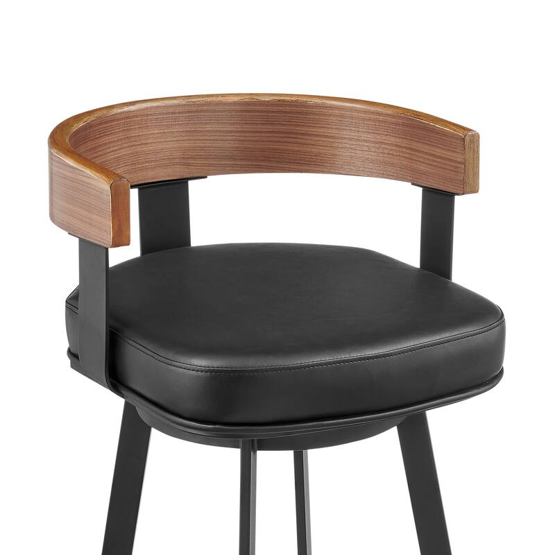 Idris Modern Swivel Bar Stool, Upholstered Counter Height Chair with Iron Frame