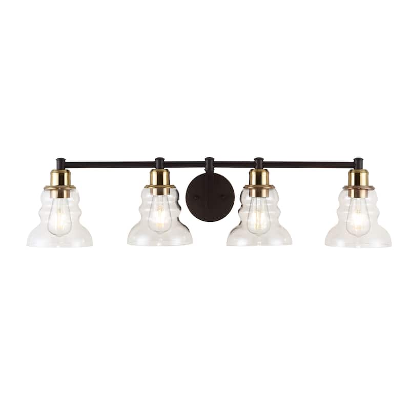 Modernist Vintage Metal/Glass Industrial Rustic LED Vanity, by JONATHAN Y