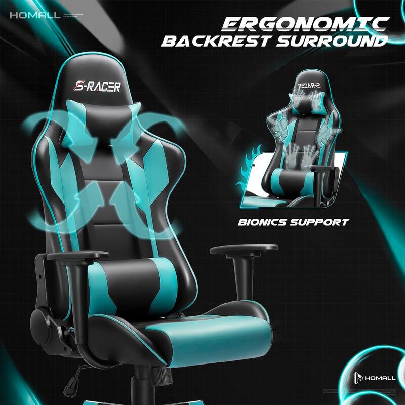 Homall Ergonomic Faux Leather Adjustable Swivel Office Gaming Chair