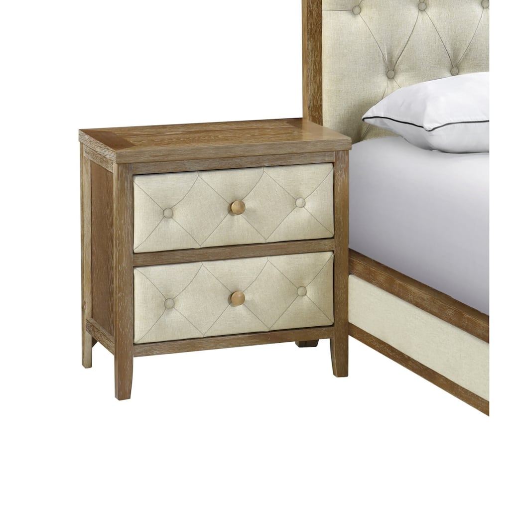 Sophisticated Walnut 1-Pc Nightstand w/ Designed Drawers for Bedroom