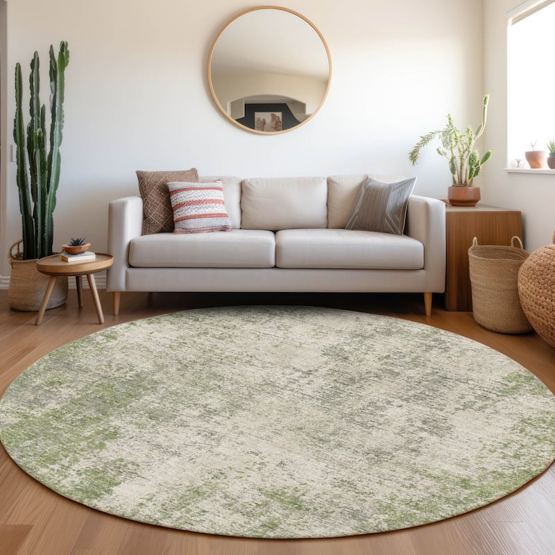 Premium Washable Super Soft Solid Casual Mayfield Rug - Green - 8' x 8'