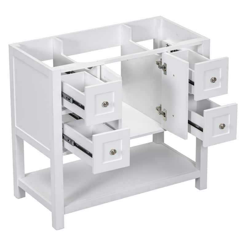 Bathroom Vanity Base with 4 Drawers & Soft Closing Doors(Without Sink)