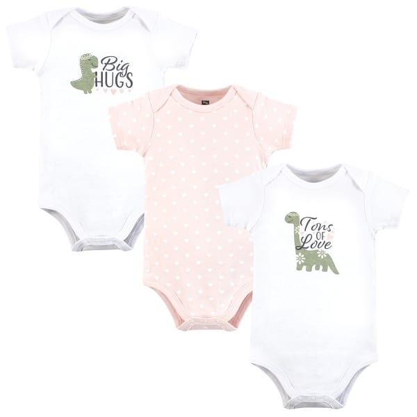 slide 1 of 1, Hudson Baby Infant Girl Cotton Bodysuits, Tons Of Love 12-18 Months - Tons Of Love