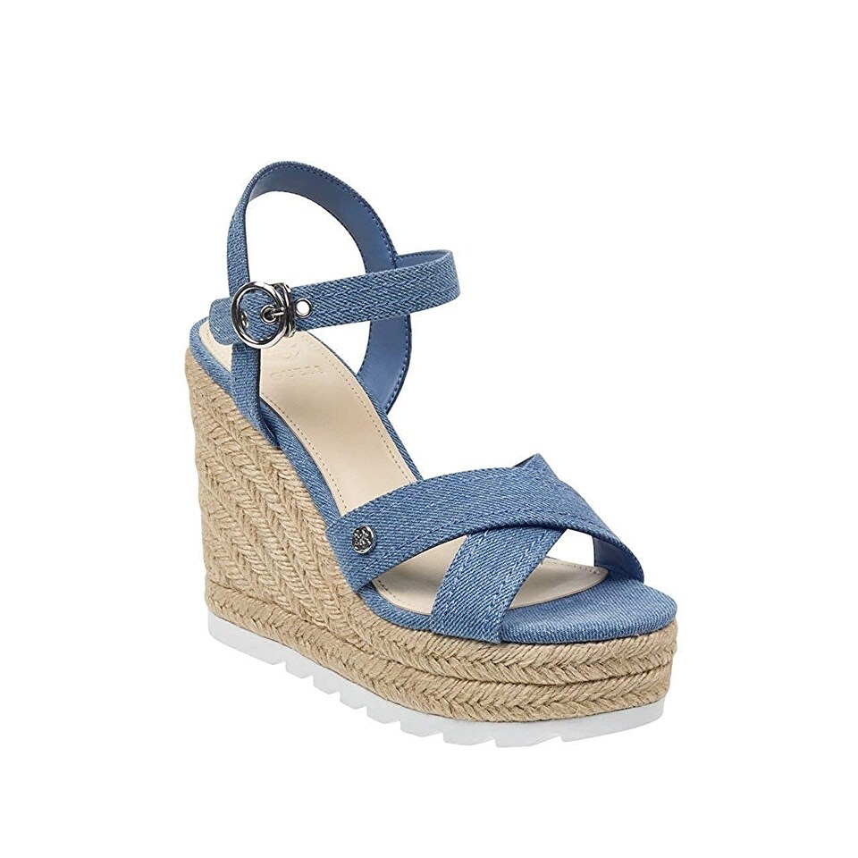 womens denim wedge shoes