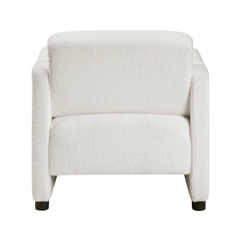 June 30" Boucle Fabric Accent Chair - Attached Cushions