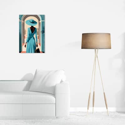 Wynwood Studio Fashion and Glam Set the Stage Blue and Teal Modern & Contemporary Wall Art Canvas Print