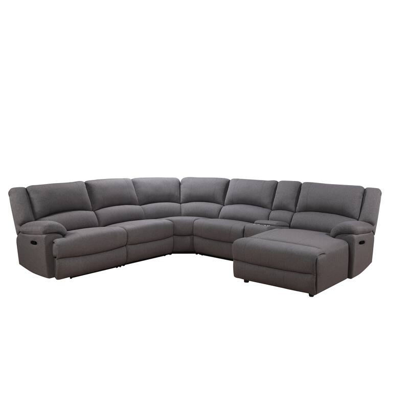 Abbyson Living Fletcher 6 PC Fabric Reclining Sectional, Gray