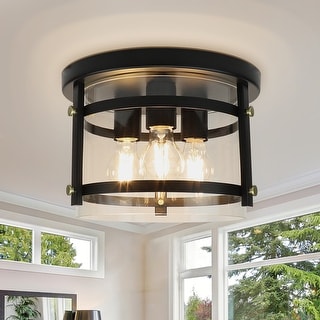 Depuley 3-Light Industrial Flush Mount Ceiling Light with