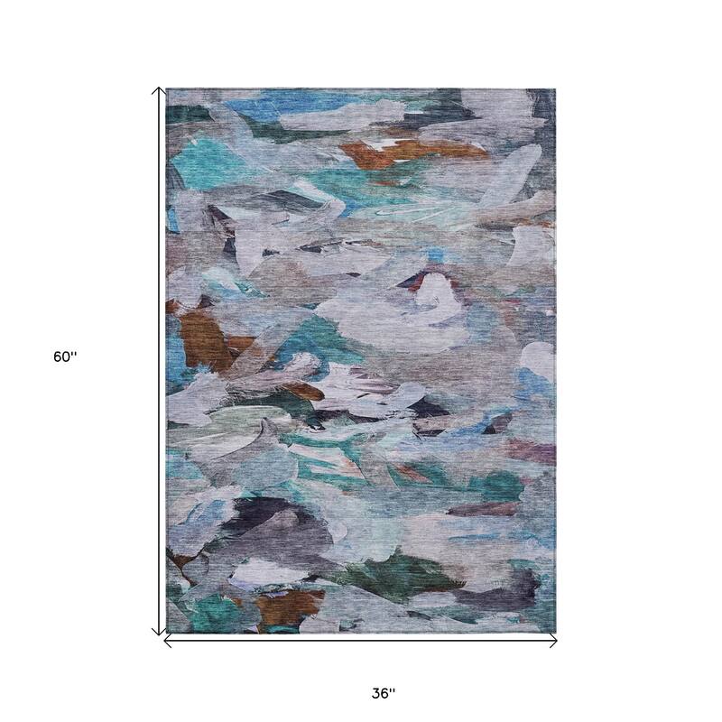 HomeRoots Abstract Transitional Rectangle Outdoor Rug