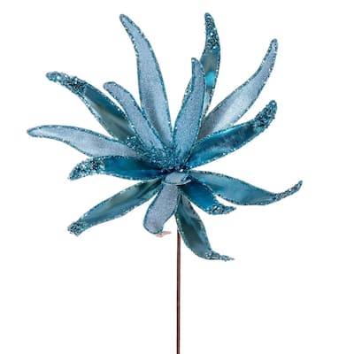 Vickerman 24" Baby Blue Metallic and Frosted Glitter Papyrus, 2 per bag.