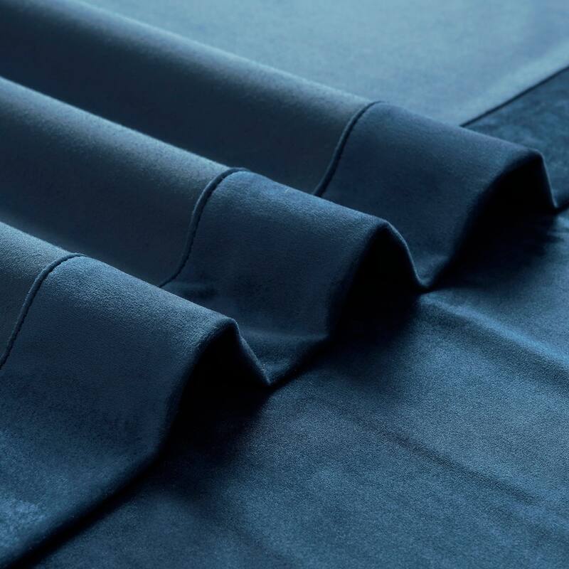 Exclusive Fabrics Basic Deluxe Velvet Curtains Pair - 2 Panels - Grommet Room Darkening Curtains