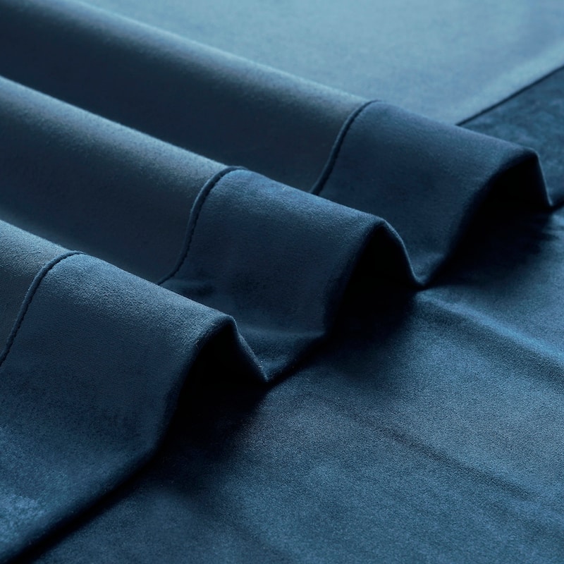 Exclusive Fabrics Simply Velvet Grommet Room Darkening Curtains for Bedroom & Living Room Curtains Pair (2 Panels))