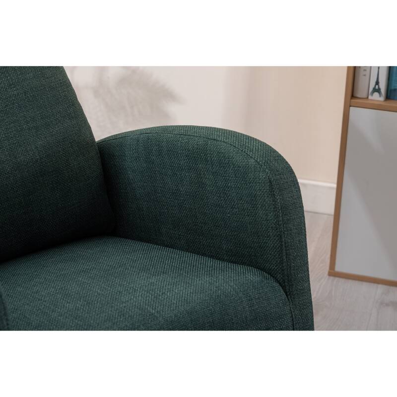 Comfortable Rocking Chair with Wood Legs and Side Pocket, Ideal for Relaxation and Reading in Any Room.