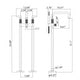 preview thumbnail 13 of 12, 33" H Solid Brass Floor Mounted Freestanding Tub Faucet with Hand Shower and Diverter