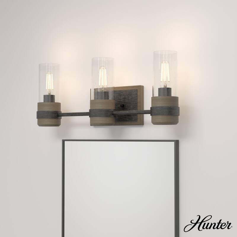 Hunter River Mill Rustic Vanity Wall Light - Mountain, Modern Farmhouse - Damp Rated! - 21" 3 -Light - Rustic Iron