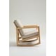 preview thumbnail 9 of 8, Rubberwood Glider Chair with Khaki Upholstery and Deep Cushions