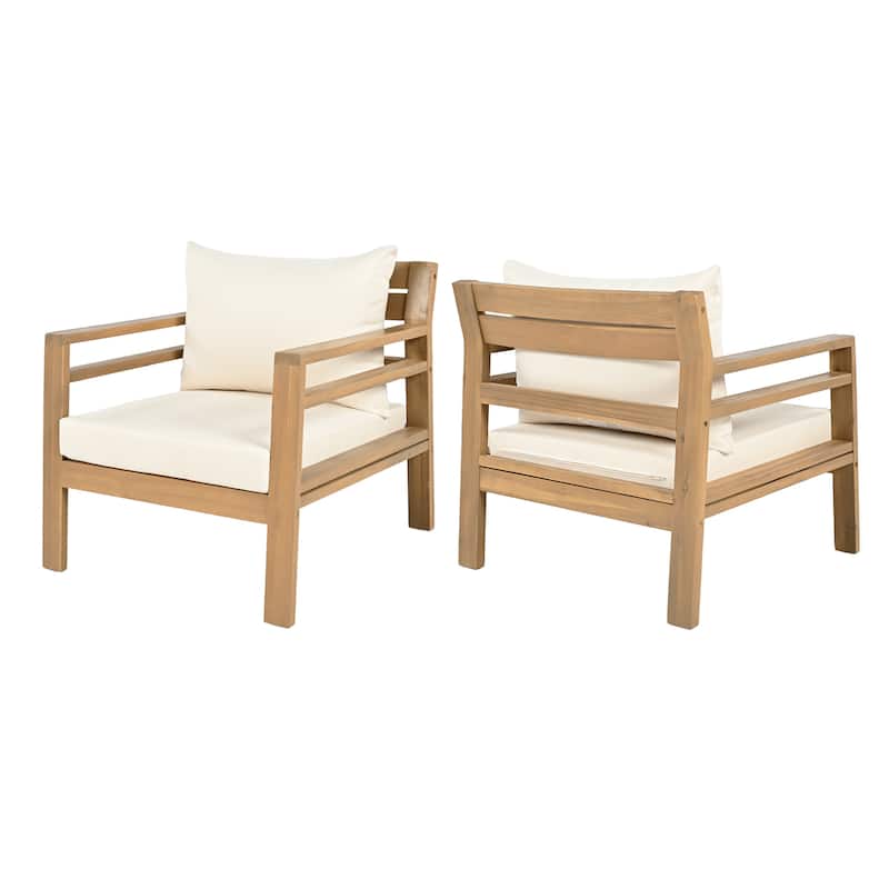 Yvette Outdoor Acacia Wood Deep Seating Furniture by Christopher Knight Home
