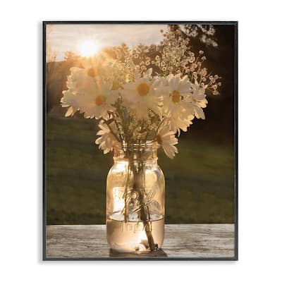 Stupell Warm Meadow Daisies Mason Jar Rural Picnic Flowers Framed Wall Art,Design by Lori Deiter - Multi-Color