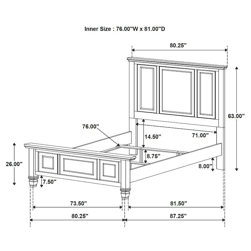 Sandy Beach Wood Panel Bed