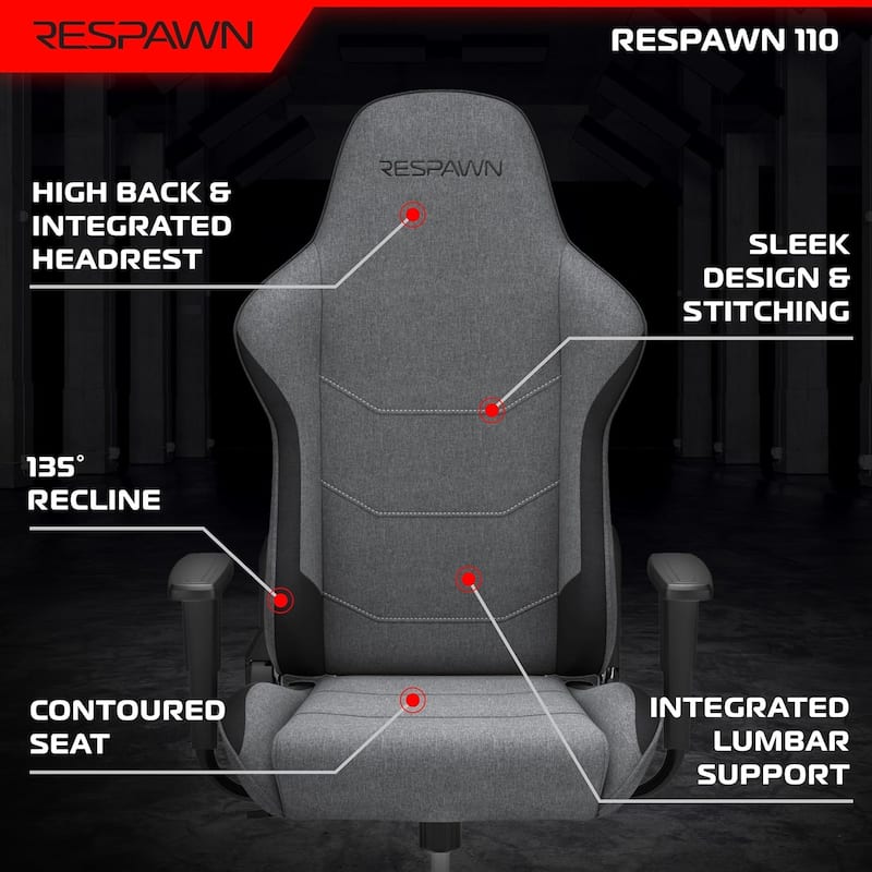 RESPAWN 110 Ergonomic Gaming Chair - Racing Style High Back PC Computer Desk Office Chair
