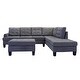 preview thumbnail 8 of 23, Reversible 3-piece Microfiber Suede Sectional Sofa with Ottoman
