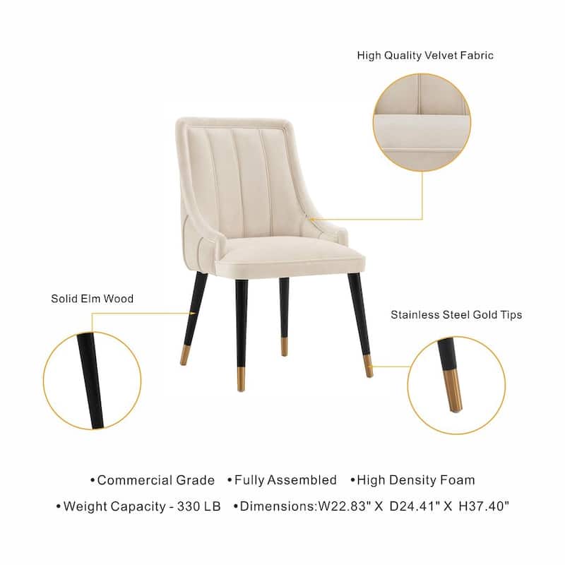 Manhattan Comfort Modern Eda Velvet Dining Chair
