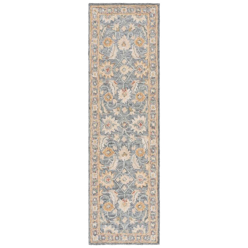 SAFAVIEH Handmade Metro Yayoi Wool Rug - Grey/Beige - 2'3" x 8' Runner