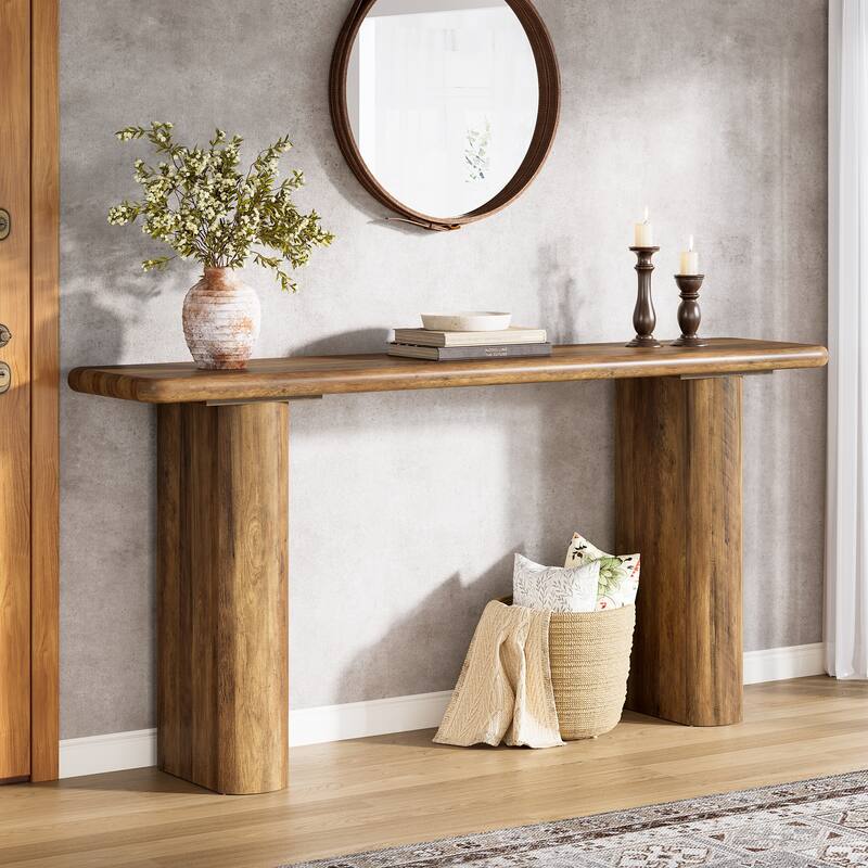 Industrial 63" Long Console Table Entryway Hall Table for Living Room