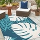 preview thumbnail 16 of 20, Superior Waikiki Tropical Leaves Indoor Outdoor Area Rug