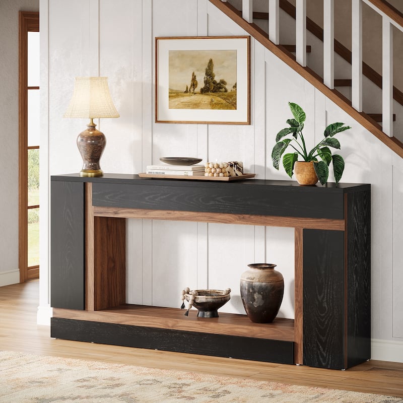 2-tier Narrow Console Entryway Table for Living Room Hallway Foyer - 63" W x 11.81" D x 31.5" H