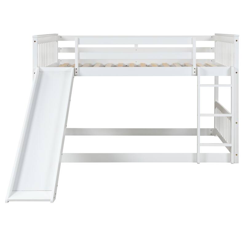 Modern Full Bunk Bed with Slide, Stairs, and Durable Pine Wood Frame