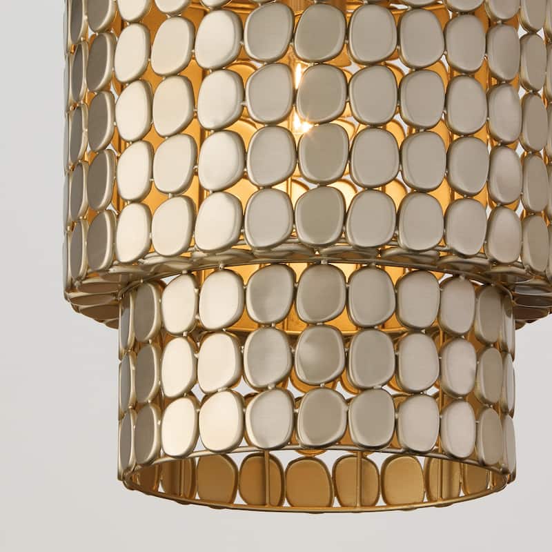 13" W x 21" H 1-Light Medallion Cylindrical Pendant - 13"W x 21.25"H