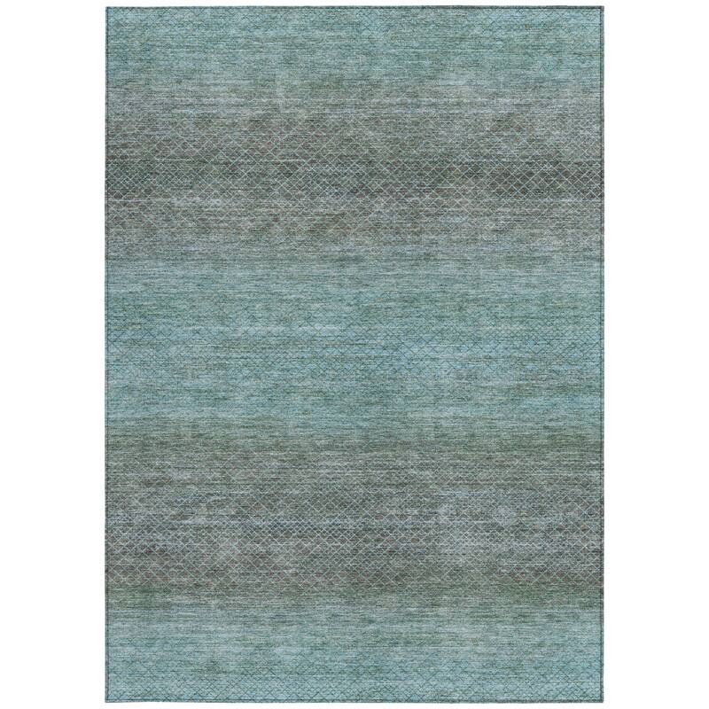 HomeRoots Geometric Transitional Rectangle Outdoor Rug