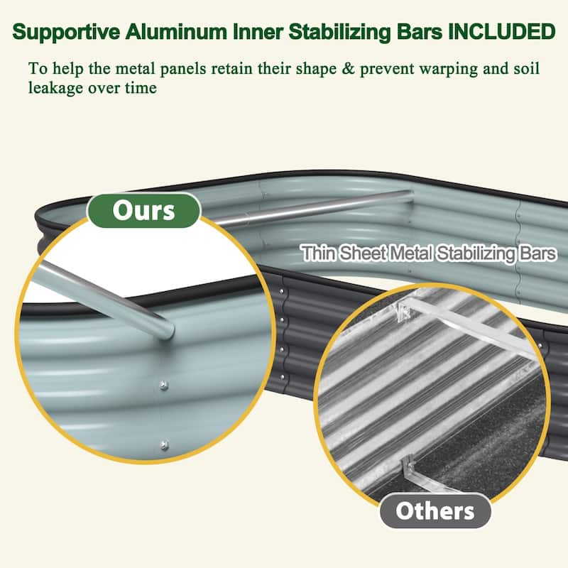 VEIKOUS Modular Metal Raised Garden Bed, Corrosion-Resistant Steel, Outdoor Planter Box for Vegetables, Flowers & Herbs